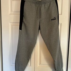 Puma Men's Gray and Black Joggers